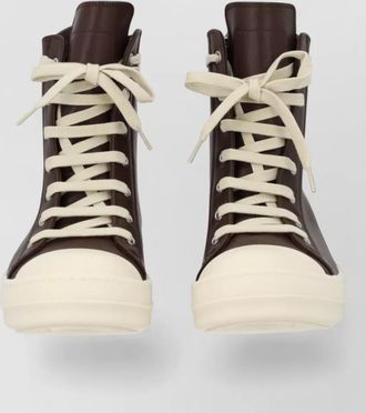 Rick Owens leather high top sneaker contrast sole
