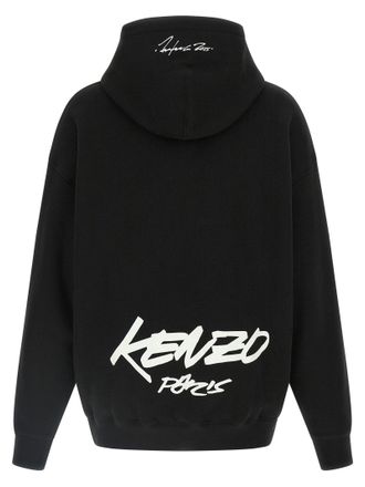 Kenzo Flower-Embroidered Hoodie - Black