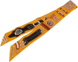 Herm&egrave;s Pre-owned Scarves, female, Orange, Size: ONE SIZE Pre-owned Vintage Silk Scarf