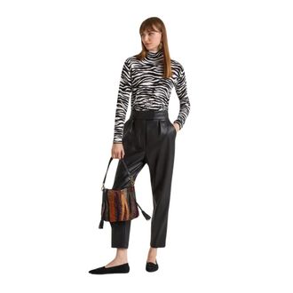 Maliparmi Slim-fit Trousers, female, Black, Size: XL Eco Leather Look Trousers