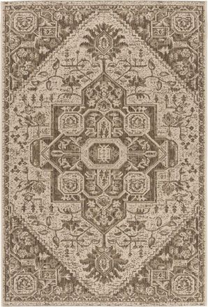 Safavieh Alfombra medall&oacute;n de polipropileno beige, 122 x 183 cm