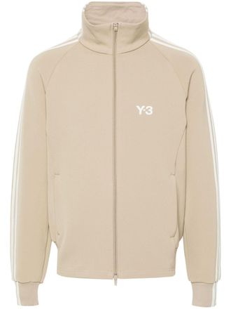 Yohji Yamamoto 3-Stripes logo zip-up sweatshirt - Neutrals