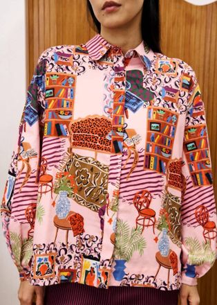 FRNCH Gerbera Salon Rose Blouse In Pink Multi