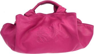 Loewe Anagram Logo Nappa Aire Hand Leather Pink Leather Handbag (Pre-Owned)