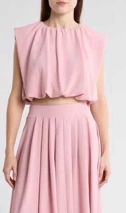 Blu Pepper Sleeveless Blouson Crop Top in Light Pink at Nordstrom Rack, Size Medium