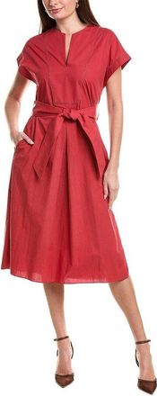 Brunello Cucinelli WomenS Sealing Wax Belted Midi Dress, Size XXS
