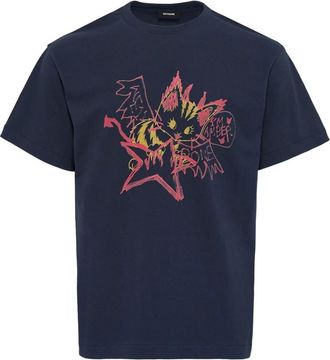 We11done T-shirt con grafica - Blu