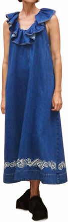 Alemais Jacones Denim Midi Dress In Blue