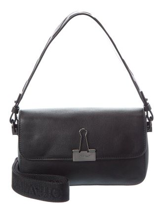 Off-white Soft Binder Medium Leather Shoulder Bag