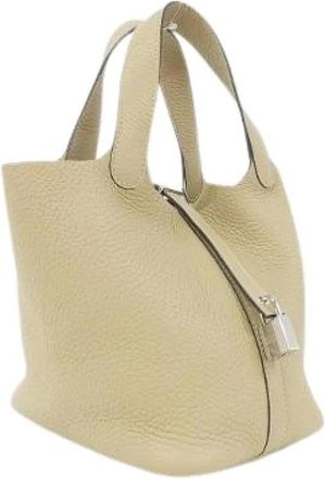 Herm&egrave;s Pre-owned Picotin Lock PM Clemence Handbag - - Pre-owned - Donna - Beige - ONE SIZE