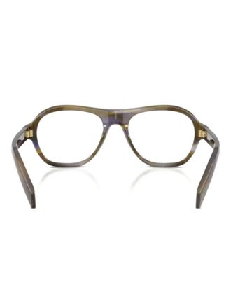 Prada geometric-frame glasses - women - Acetate - 52 - Brown
