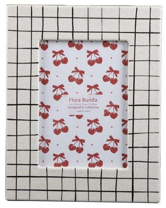Flora Bunda 5X7 Checker Line Ceramic Photo Frame