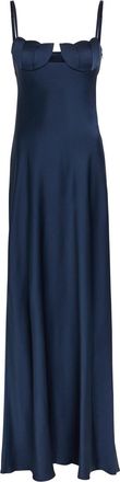 ANNA OCTOBER Tulip Satin-crepe Maxi Dress - Blue - S (UK8-10 / S)