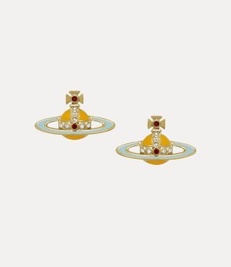 Vivienne Westwood Small Neo Bas Relief Earrings Gold-light-siam-white-mustard-cz-blue-enamel Gold-light-siam-white-mustard-cz-blue-enamel Women