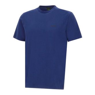 HUGO BOSS Hugo, T-Shirts, male, Blue, Size: 4XL Stretch-cotton Tee