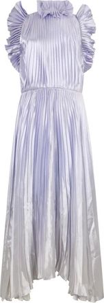 Philosophy di Lorenzo Serafini Kleedjes, Dames, Paars, L, Polyester, Lange Jurk met Pofmouwen