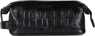 Howard London Rupert Washbag - Heren - Toilettassen - Zwart - ONE Size - Leer - Tassen