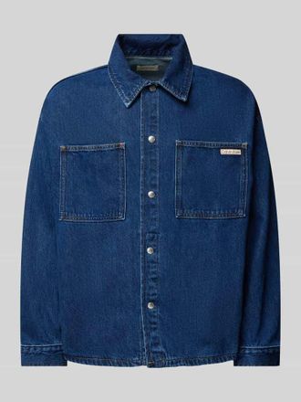 Calvin Klein Jeans Relaxed Fit Jeansjacke mit Label-Patch in Jeansblau, Gr&ouml;&szlig;e XL