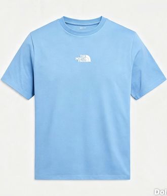 The North Face Mens The North Face Mens T Shirt Centre Logo Crew Neck Short Sleeve Cotton Summer Tee - Blue - Size: 38