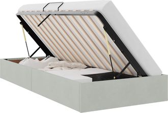 vidaXL Estructura De Cama Ottoman Gris Claro 100 X 200 Cm Terciopelo Vidaxl