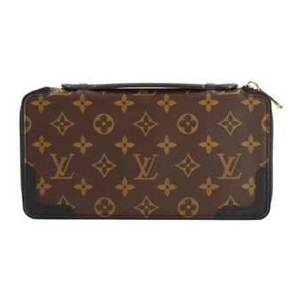 Louis Vuitton Black Brown Monogram Macassar Monogram Long Wallet (Bi-Fold) (Pre-Owned)