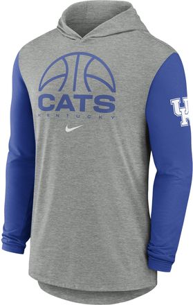 Nike Kentucky Basketball Nike Mens Dri-FIT College Long-Sleeve Hooded T-Shirt in Grey | 01NB018NNKY-8SY