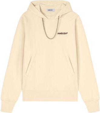 AMBUSH ball chain-detail hoodie - women - Cotton/Polyester - S - Neutrals