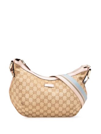 Gucci 2000-2015 GG Canvas Web crossbody bag - women - Calf Leather/Canvas - One Size - Pink