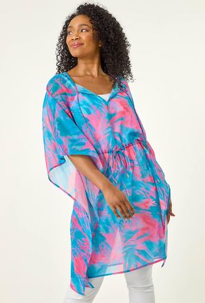 Roman Abstract Tie Waist Cover Up