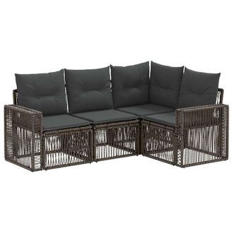 vidaXL Conjunto De Sof&aacute;s De Jard&iacute;n 4 Pcs Gris Y Gris Oscuro Vidaxl