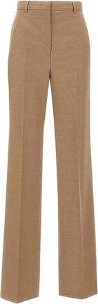 Max Mara Soraga Twill broek met riemlussen - Bruin