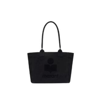 Isabel Marant Tassen, Dames, Zwart, ONE Size, Katoen, Casual Chic Katoenen Tote Tas