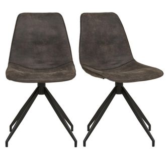 Moloo Silla giratoria 360 en microfibra gris vintage (x2)