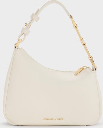 Charles & Keith Mini Agatha Chain-Accent Shoulder Bag