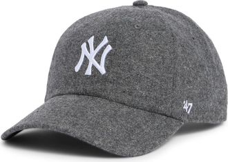 Sporty & Rich Yankees Serif Wool Baseball Cap in Dark Grey at Nordstrom