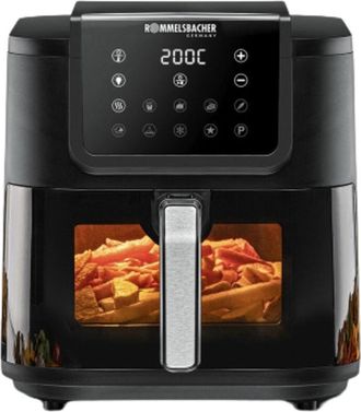 Rommelsbacher Frh 1700 Freidora Sencillo 8 L Independiente 1700 W Freidora De Aire Caliente Negro, Acero Inoxidable