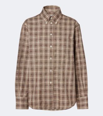 R&oacute;he R&oacute;he Checked boucl&eacute; cotton and silk-blend overshirt