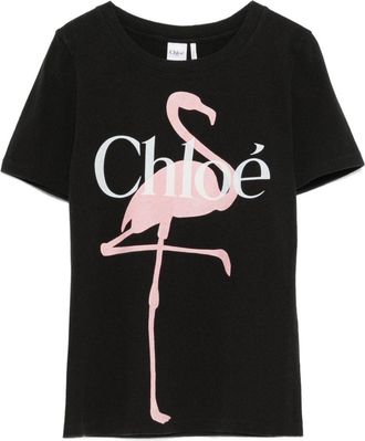 Chlo&eacute; Printed Cotton T-Shirt-Donna