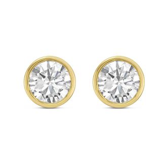 Diana M. Jewels 14KT YELLOW GOLD LAB GROWN ROUND STUDS IN A BEZEL SETTING WEIGHING 6.00 CTS TW