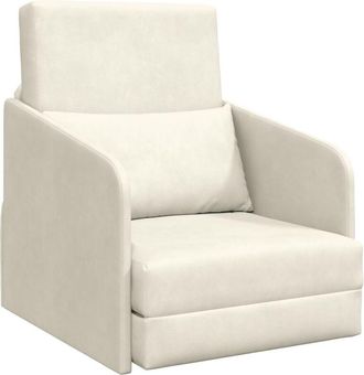 vidaXL Sof&aacute; Cama Crema 65 X 80 X 83 Cm Terciopelo Vidaxl