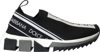 Dolce & Gabbana Zwarte Slip-On Sneakers Sorrento Stijl - Dames - Sneakers - Zwart - 39 1/2 EU - Schoenen