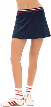 SPLITS59 Kaia Active Rib Skort In Heather Indigo