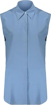 Moorer Licht en elegante mouwloze blouse - Dames - Overhemden - Blauw - XS - Overhemden