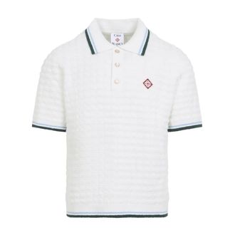Casablanca Polo Shirts, male, White, Size: XL Boucle Polo