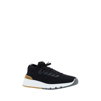 Brunello Cucinelli Mens Black Cotton Athletic Sneakers