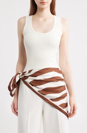 Lele Sadoughi Zebra Scarf in Walnut at Nordstrom