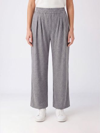 Pinko High-Waisted Wide-Leg Trousers in Wool Blend with Front Pleats