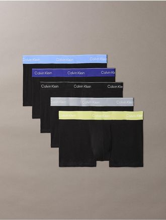 Calvin Klein Mens Icon Cotton Stretch 5-Pack Low Rise Trunk - Black - XL