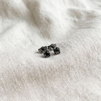 Pompeii3 1/3ct Black Diamond Studs 14K White Gold