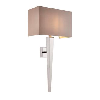 Endon Lighting Moreto - Applique Da Interno A 1 Luce Cromata Con Paralume Effetto Seta Grigio, B22